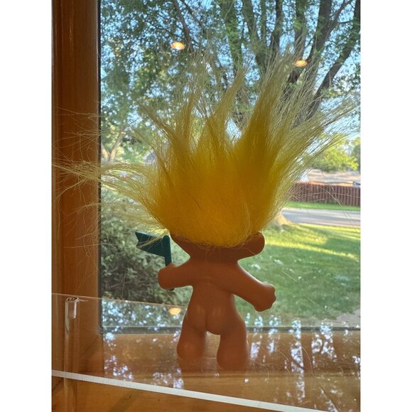 Russ Berrie Troll Doll With Yellow Hair & "Get Well Soon" 3" - Picture 2 of 3